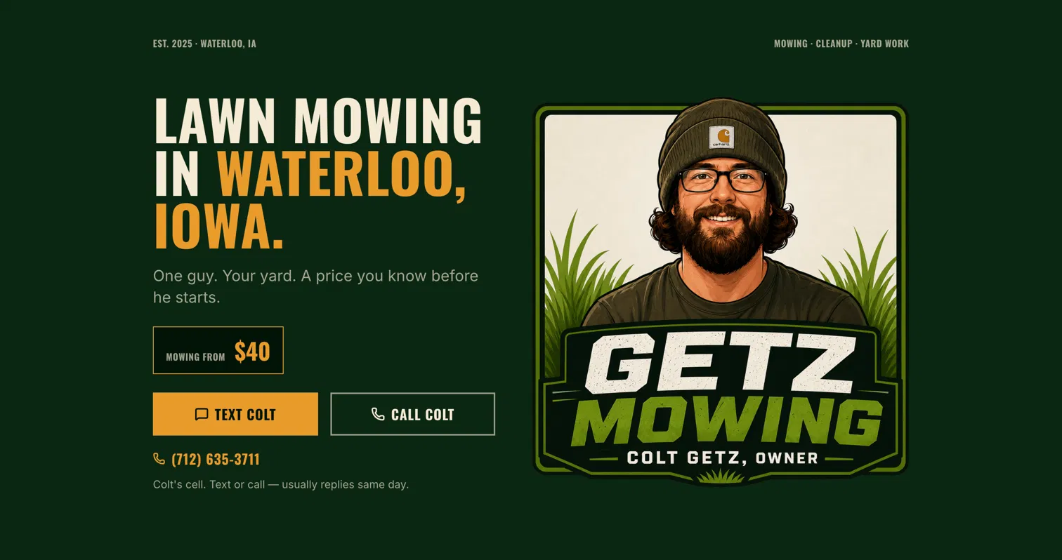 Screenshot of Getz Mowing